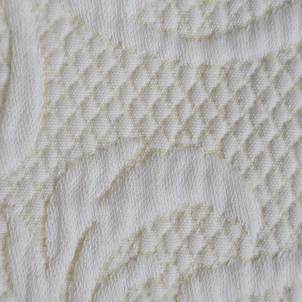 VTG Peacock Alley Bedspread Full‎ Matelasse White Yellow Portugal 100% Cotton